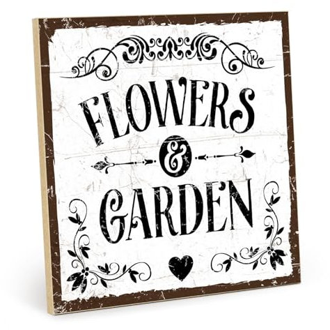 TypeStoff Holzschild mit Spruch – Garten – im Vintage-Look mit Zitat als Geschenk und Dekoration zum Thema Blumen und Gärtner - HS-00868