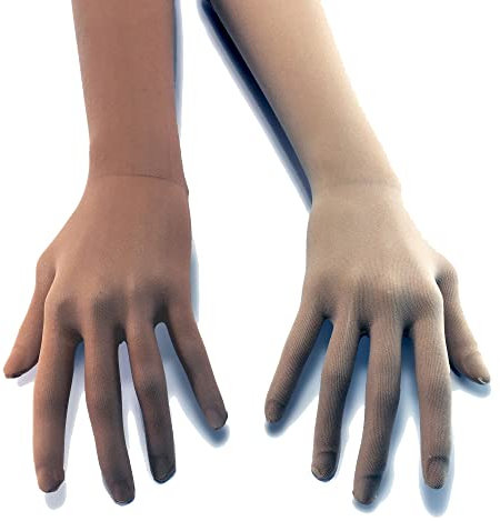 Nude Illusion Second Skin Sheer Seamless Stretch Handschuhe mit elastischer Obernaht in Beige, Hellbraun, Braun; Über dem Ellenbogen, Damen und Herren, beige, Einheitsgröße