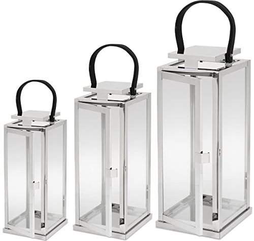 SEVICO Laterne XXL Set 3 Gartenlaterne Metall Windlicht Laternen Deko Kerzenhalter Kerzenleuchter Kerzenständerr für Outdoor Wohnzimmer Garten Balkon Innen Indoor