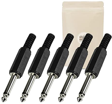 Adaptout 5X Prise Male gros jack 6,35 mm Mono audio a souder entree de game enceinte studio hi fi