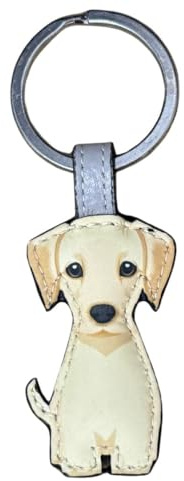Love EMVY Genuine Leather Dog Keyring – Boxer, Dalmatian, Terrier & Labrador Designs – Premium Stitched Appliqué Key Chain Gift