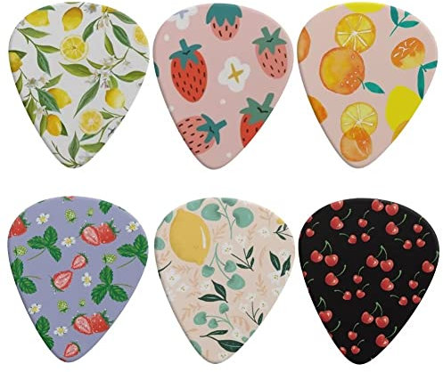Jeiento Cute Guitar Picks 6 Pack Guitar Plectrums for Guitar Electric Acoustic Mandolin Bass,Medium 0.96mm