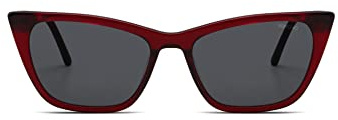 KOMONO Jodie Burgundy Unisex Cat-Eye Eco-Acetat-Sonnenbrille für Damen und Herren mit UV-Schutz und CR39 Gläsern