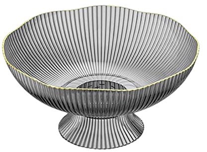 LOVIVER Decorative Pedestal Bowl,Dessert Display Stand Dish Holder,Snacks Fruit Basket Bowl for Farmhouse Kitchen Breads Snacks Home Ornaments, Gray