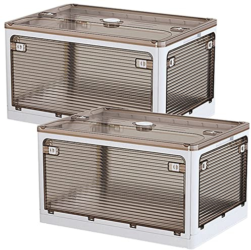 JOYBOS Set mit 2 Aufbewahrungsboxen für Kleidung, 56 l (28 x 2), faltbar, aus Kunststoff