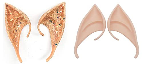 CUHZA Elf Ears Cosplay, Elfenohren, 2 Paar Weiche Elfenohren, Elf Ears Latex Elfenohren Elfenkostüm Feenohren Cosplay Ohren Cosplay Halloween Elfen Cosplay Zubehör Halloween Partydekorationen Zubehör