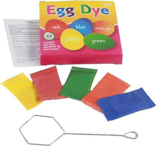 Easter Craft | Kit di tintura per uova | Confezione da 5 colori | Coloranti 50 uova | Tinture per uova per bambini | Confezione da 5 coloranti | 50 uova | Coloranti | 50 uova