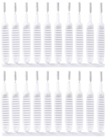 20pcs Shower Head Cleaning Brushes, Hard Brisle Crevice Cleaning Brushes Shower Hole Nozzle Phone Hole Cosmetic Bottle Cleaner Tool (White)