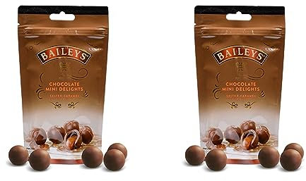Baileys Chocolate Mini Delights Salted Caramel | 1 x 102 g | zartschmelzende Mini-Pralinen | Pralinen Geschenk | gefüllt mit Baileys Likör und gesalzenem Karamell (Packung mit 2)