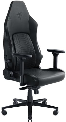 Razer Iskur V2 - Gaming Chair with Adaptive Lumbar Support (EPU-grade Synthetic Leather, High Density Foam Cushions, 4D Armrests, Fully Adjustable Lumbar Curve) Black