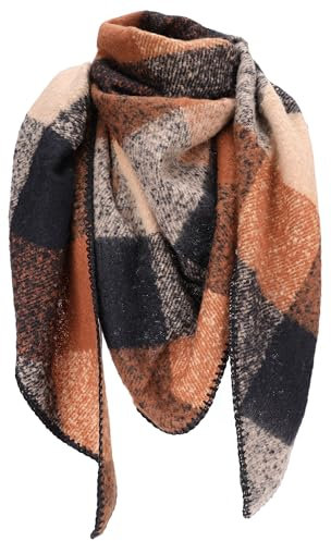 irisaa Schal Damen dreieck, weiche flauschige Deckenschal mit Leopard Karomuster, dreieckstuch Winter Halstuch für Frauen Mädchen, Lang Kuschelig 190 * 80cm, Schal Farben 2020:Schwarz Braun