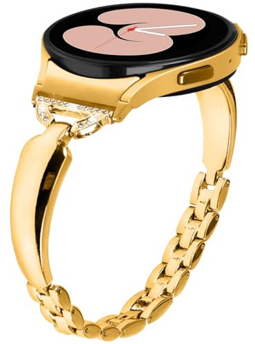 Miimall Armband Kompatibel mit Samsung Galaxy Watch 7/FE/6/5/4 Armband 40mm 44mm, Damen Armbänder Legierungs Uhrenarmband Metall Ersatzband für Galaxy Watch 6 Classic 43mm 47mm/Watch 5 Pro 45mm