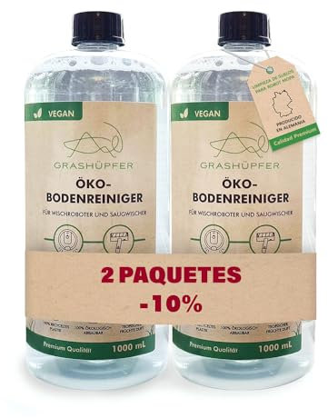 [Set da 2] Detergente per robot lavapavimenti Grashüpfer® | Lavapavimenti Eco compatibile con robot lavapavimenti/aspirazione | Concentrato da 1000 ml | circa 160 utilizzi