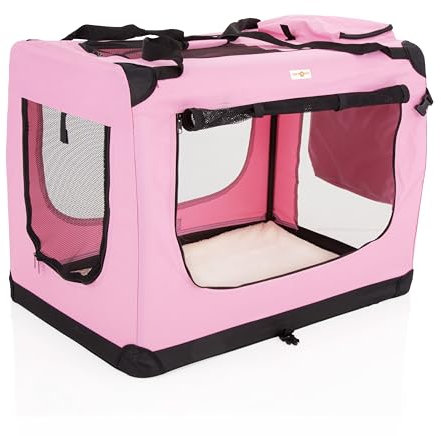Fabric Dog Crate in Pink, XL Size 90cm, Cat Pet Carrier by Cozy Pet Folding Transport Travel Cage Ideal for Dogs, Puppies, Cats, Rabbits, etc. FDC-XL-P