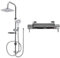 AQUALONA® Aquacapri Shower Column, Overhead and Hand held Shower with 5 Different Sprays with Aqualona's Mixer (Aqua Capri Spa Column with Downward Mixer)