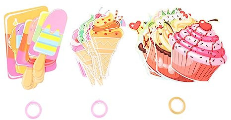TOYANDONA 3 Sätze Eis ziehen Flagge Donut-Party-Girlande Donut-Dekorationen tortendeko einschulung Ornament Eis Partyzubehör Cupcake-Partydekorationen Sommer schmücken Hängende Fahnen Papier