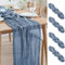 Asee'm 4PCS Tischläufer Käsetuch 300 x 90cm Staubiges Blau Boho Transparente Läufer Tisch Hochzeit Gaze Stoff Rustikale Käse Tuch für Braut Dusche Party