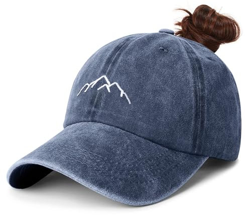 HeyCaps Pferdeschwanz Baseball Cap Damen Atmungsaktiv Verstellbare Baseballkappe Baumwolle Mütze Sonnenschutz Basecap Tennis Golf Sport Cap