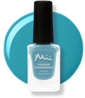Mii Colour Confidence Quick Dry Nail Polish | Long Lasting Nail Polish & Fast Drying Nail Polish | Nail Strengthening Polish with Nourishing Formula | 14ml Nail Paint | Daredevil, Turquoise Blue