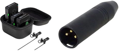RØDE Wireless PRO Compact Wireless Microphone System with Timecode, 32-bit Float & VXLR Mini-jack to XLR Adaptor,Black
