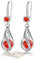 Orange Sterling Silver Drop Earrings for Women, Hypoallergenic With Cubic Zirconia - Jewellery Gift for Auntie, Birthday, Christmas, Anniversary