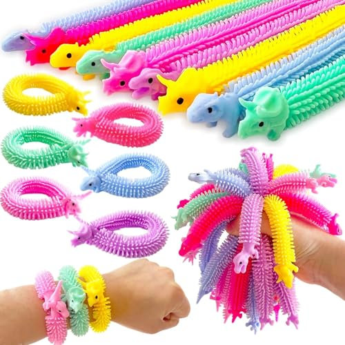 LATERN 40Pcs Fidget Stretchy Strings, 20CM Dinosaur Sensory String Toys Calming Noodles Stretchy String for Kids and Adults Against Anxiety, Fidgeting, Children's Day, Birthday Gifts, Party Favors