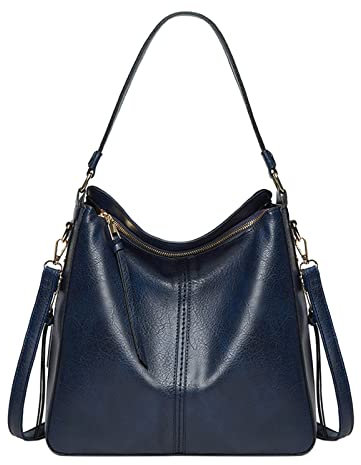 Handtaschen für Damen Große Designer-Damentasche Bucket Purse Kunstleder Aigner Taschen Damen Schwarz (Blue, One Size)