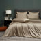 Luofanfei Bambus Bettwäsche 135x200 cm Gold Khaki Sommer Kühlende Uni Bambusfasern Lyocell Glänzend Bettwäsche Set Atmungsaktiv Bamboo Zweiteilig Bettbezug 135 200 Einzelbett mit Reissverschluss