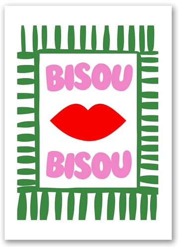 SALVADERO Pop Art Poster Küssen – glänzende und farbenfrohe Dekoration (Grün, 50 x 70 cm)
