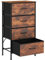 KU Syang Dresser with 4 Drawers - Fabric Chest of Drawers with Large Storage Space, Modern Tall Tower Unit Storage Organiser for Living Room/Bedroom, Wooden Top and Metal Frame (Rustic Brown)