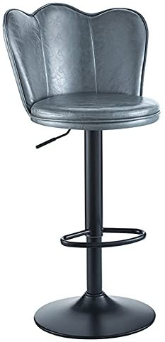 HGJHJJHK Einfacher drehbarer Barstuhl mit Rückenlehne, Schwammkissen, praktischer Pedal-Barhocker, Verstellbarer Griff, 60–80 cm, Belastung 200 kg (Farbe: Grau) Decoration