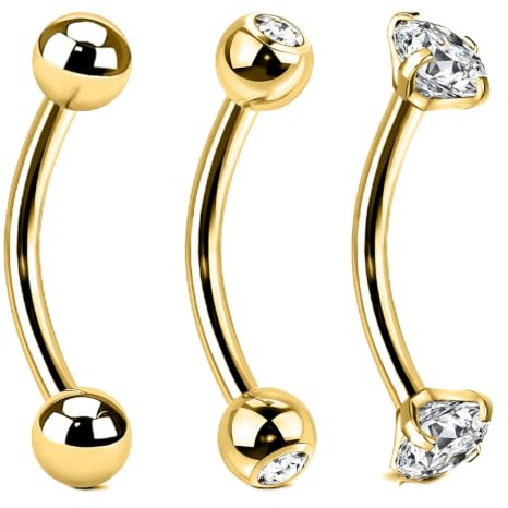 14G Augenbrauenpiercing Bauchnabel Ringe Chirurgenstahl Piercing Barbell