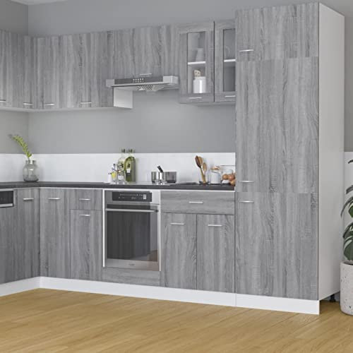 Xichuzi Hängeschrank, Kitchen Wall Cabinet, Küchenschrank, Küchenhängeschränke, Wandschrank Küche, Glas Grau Sonoma 60x31x60 cm Holzwerkstoff