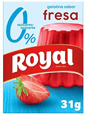 Royal Gelatina Sabor Fresa 0%, Preparado en Polvo Sin Azúcar, Pack 31 g (Paquete de 6)