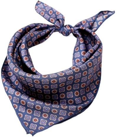 Prettystern handrolliertes Seiden-Halstuch Damen Herren reine Seide Bandana Sommer Frühling Seiden-Tuch 31 Blau-Lila