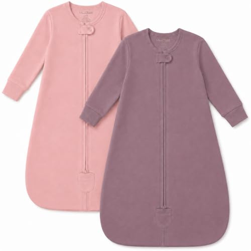 Baby-Schlafsack aus Bio-Baumwolle, 0,5 TOG, mit langen Ärmeln – 2er-Pack | Atmungsaktiv, leichter Sommerschlafsack aus GOTS- und OEKO-TEX-zertifizierter Bio-Baumwolle für 24–48 Monate von Mama Cheetah