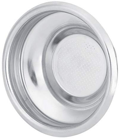 Cafetera Italiana Semiautomática Cesta de Filtro Recipiente para Polvo de Acero Inoxidable Recipiente para Polvo Doble Individual Filtro con sin Fondo 58MM Universal (porción