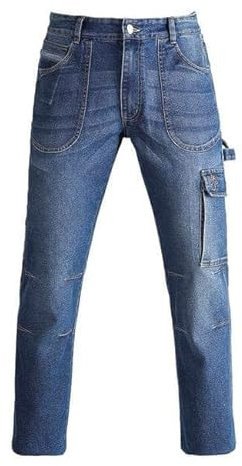 Siry Work KAPRIOL Touran Jeans per Lavoro e Tempo Libero Elasticizzati in Cotone Denim Multitasche (TG.XL)