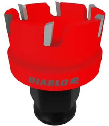 Diablo Steel Demon DHS1250CF Lochschneider mit Schnappverschluss und Dornsystem, ideal zum Schneiden von Metallen, Platten und Stahlbolzen, 3,8 cm Durchmesser, 0,6 cm Länge, DHS1250CF