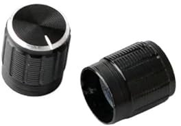 PAKMEZ Aluminum Alloy Potentiometer Knob Slip Single and Double Potentiometer 15 * 17 Black