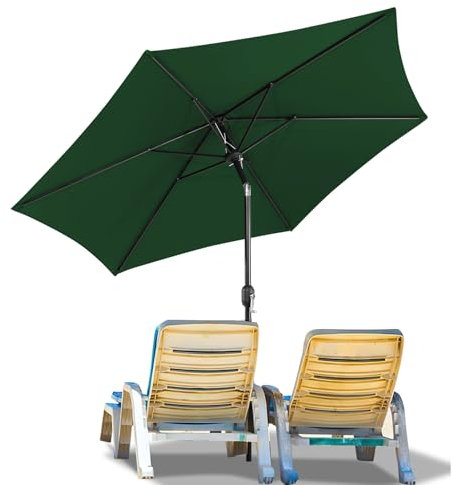 Jiubiaz Ø 270cm Sonnenschirm Grün Gartenschirm ohne Ständer und knickbar,Terassenschirm Neigungswinkel Sonnenschirme Großschirm für Balkon,Terrasse,Rundschirm mit kurbel