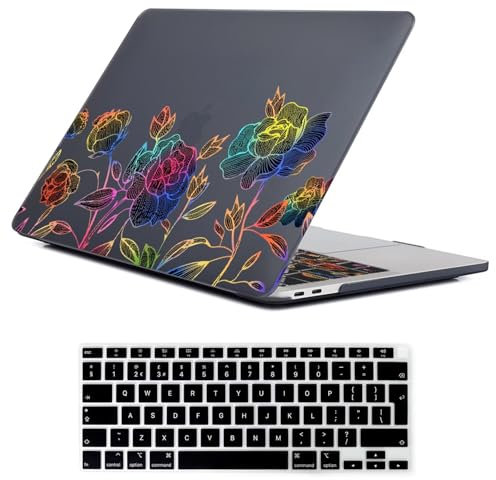 Fancity Hülle Kompatibel mit MacBook Pro 13 Zoll 2020 2021 2022 (M2 M1 A2338 A2289 A2251 A2159 A1989 A1706) - Plastik Hartschale mit Tastaturabdeckung für 2016-2022 Pro 13 mit Touch Bar, Color Rose