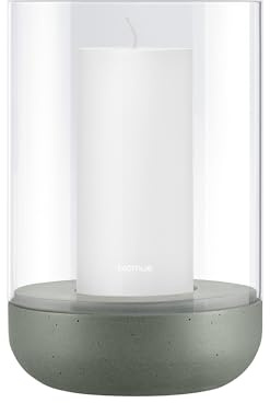 blomus Windlicht -Calma- | Farbe Agave Green | Größe L | (exkl. Kerze) | Aus Polyresin und Glas; Für stimmungsvolles Kerzenlicht; Ø 15 x H 22,6 cm