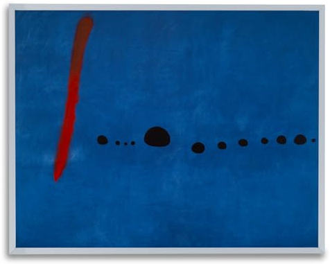 Miro Kunstdruck Bleu II 50x70 cm Karton Wandbild mit kräftigen Farben inkl. Rahmen Texas in Silber aufhängfertig Made in Germany