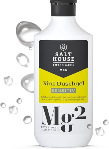 Salthouse Totes Meer Männer 3in1 Duschgel Sensitiv für Körper, Gesicht & Haar - Herren Duschgel mit Totes Meer Mineralien, Panthenol & Algenextrakt - pflegt & beruhigt sensible Männerhaut, 250 ml
