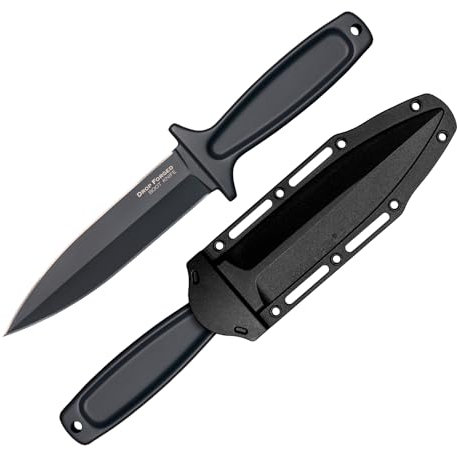 Cold Steel Drop Forged Boot Knife Carbonstahl 52100 gesenkgeschmiedet Secure-Ex-Scheide Ulti-Clip Messer, blau, M