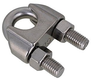 6mm Wire Rope Grip clamp - T316 (A4) Marine Grade Stainless Steel Pack Size : 2
