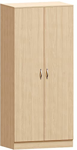 Vida Designs Riano Wardrobe, With Shelf & Hanging Rail Bedroom Storage Furniture (Pine, 2 Door)