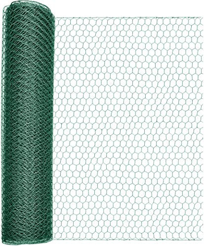 Windhager 70100 Treillis hexagonal recouvert de plastique pour clôture, barrière de protection contre les campagnols et les campagnols Vert Maillage 25 mm 10 x 0,5 m x 1 mm, 25 mm, 10 x 0,5 m