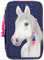 Depesche 5818 Federtasche Miss Melody 3 Fach mit Applikation blau 20 x 13 x 8 cm